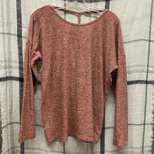 Beyond Yoga Heathered Brick Red Long Sleeve Top